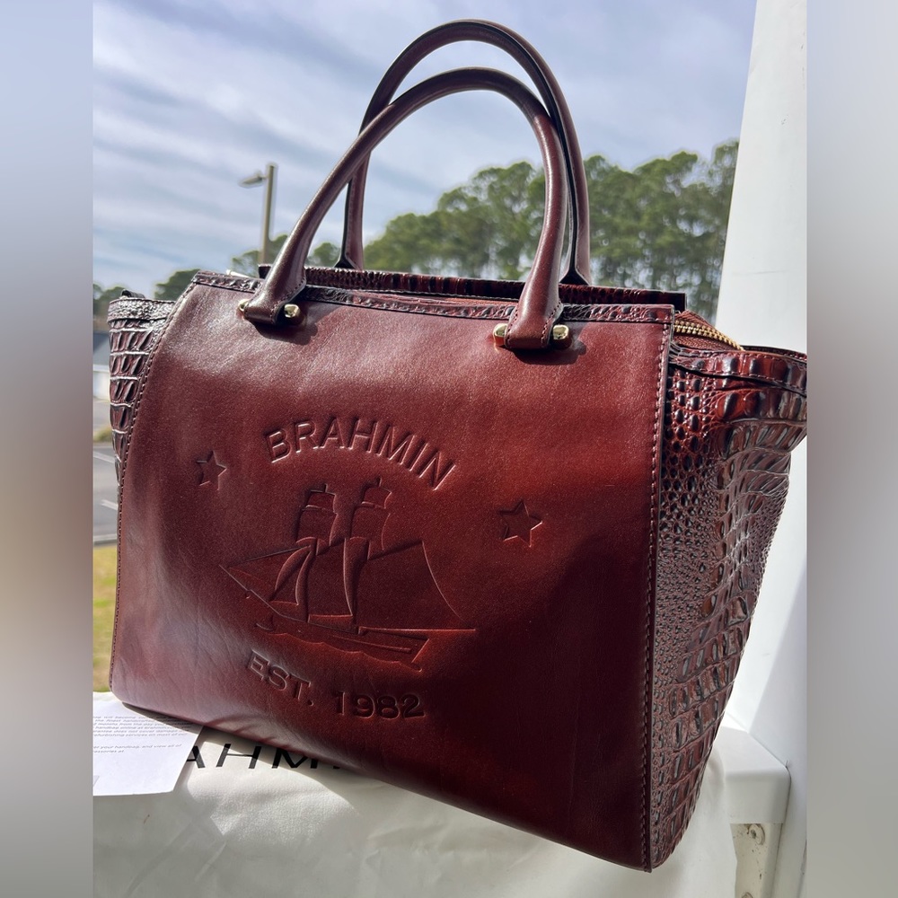 🤎⚓️⌛️NWOT BRAHMIN VINTAGE Taylor in COGNAC ELTON ⌛️⚓️🤎